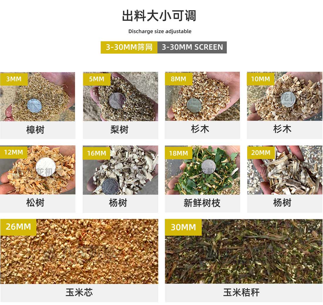 鋸末粉碎（suì）機出料大小可調